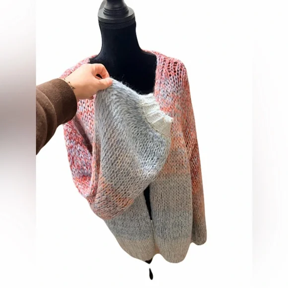 Sundance favorite hue cardigan - boho ombré balloon sleeves size M/L wool blend - Picture 7 of 13